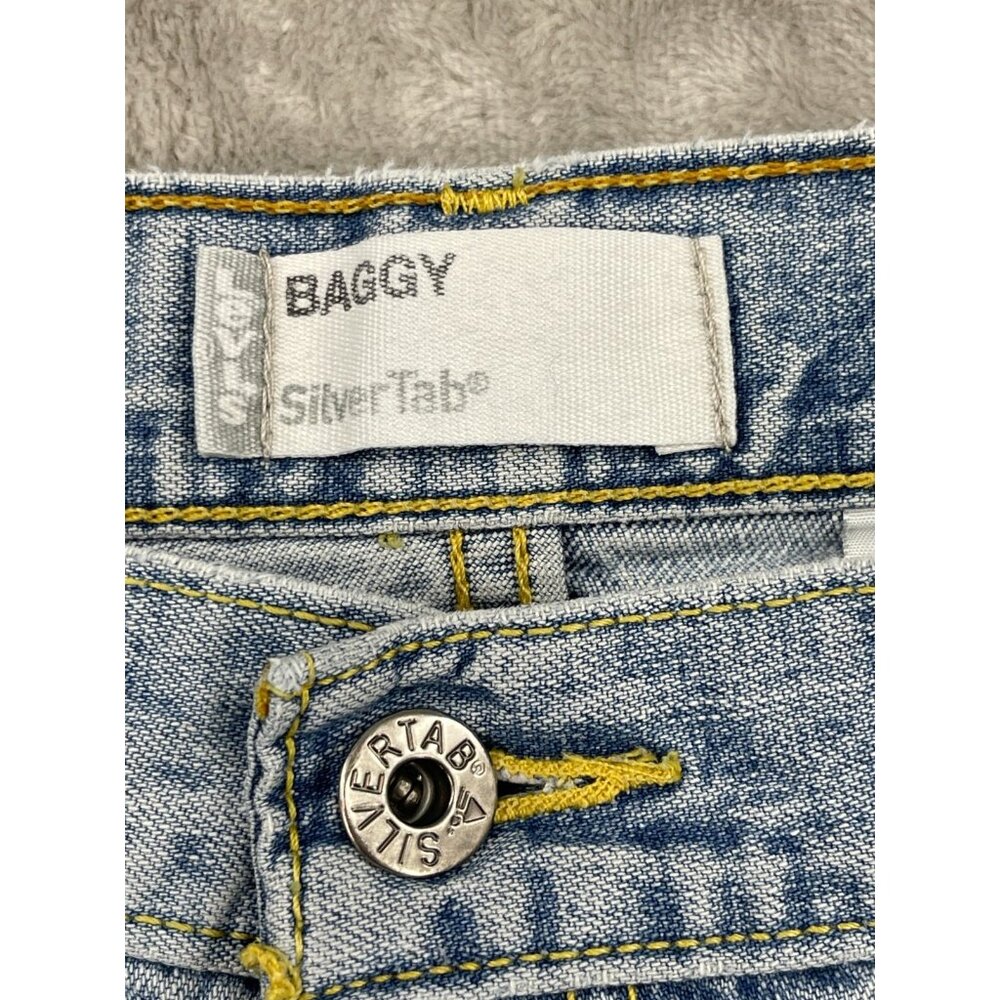Levi's SilverTab Vintage Size 36x24.5 Cropped Baggy Faded Distressed Jeans - Picture 11 of 16